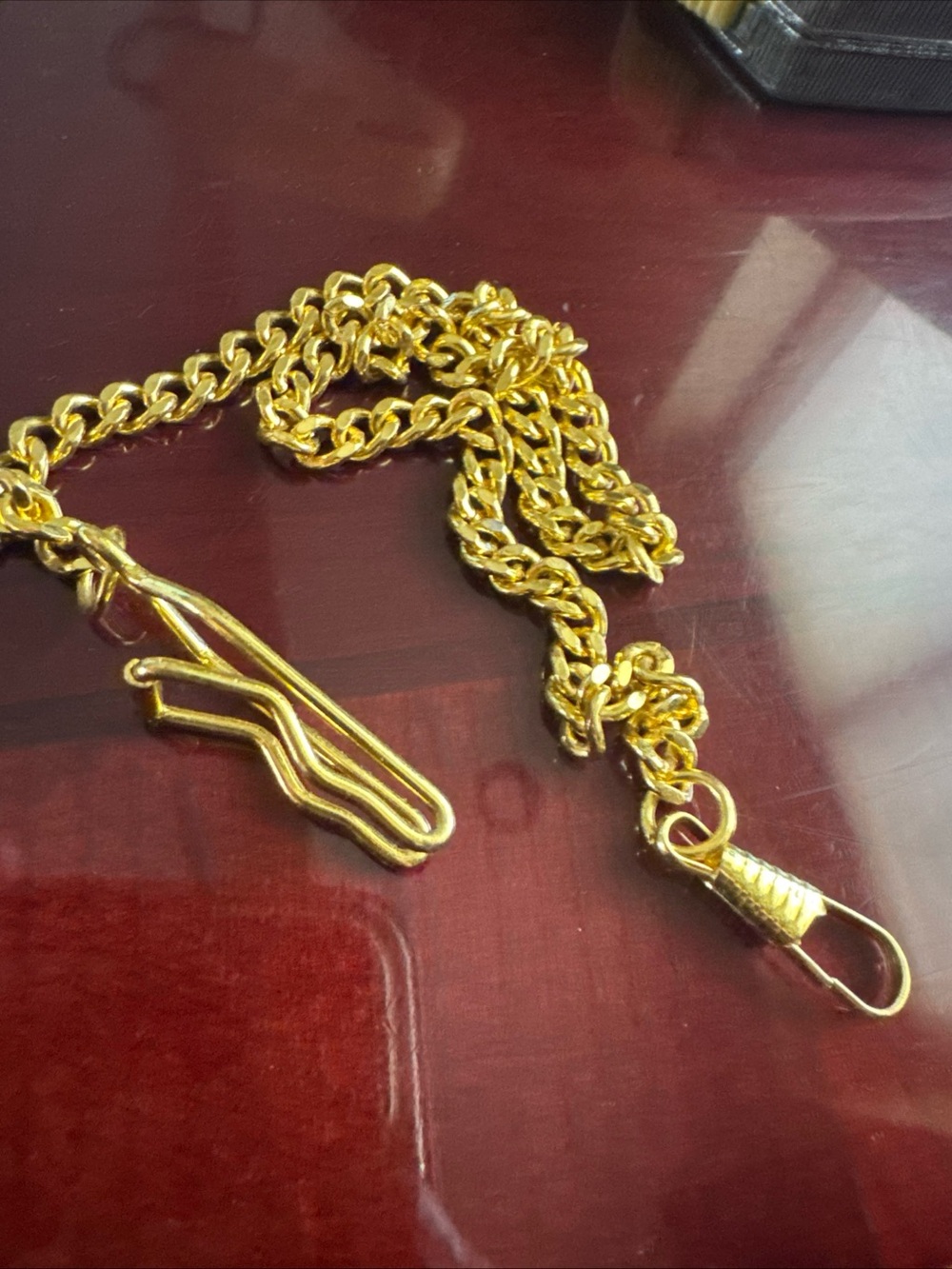 Gold Tone Men’s pocket Watch chain - Gold
